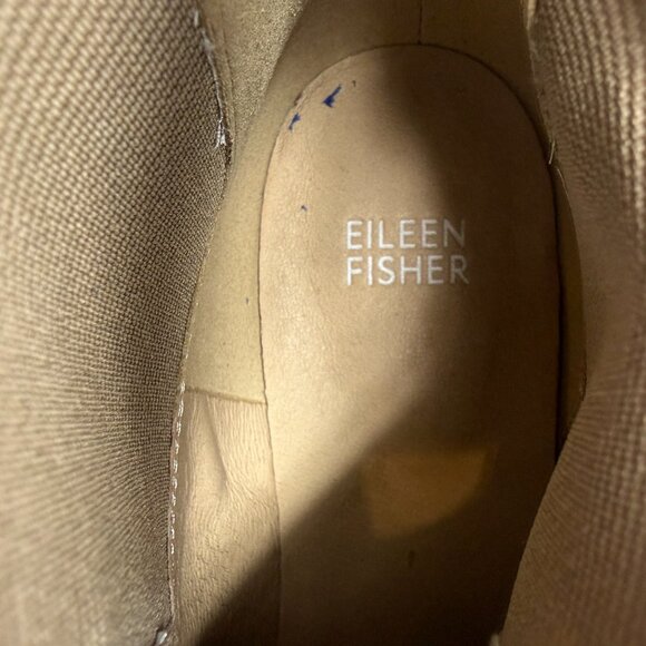 Eileen Fisher Lilou Suede Ankle Boot Women's 7 Tan Wedge Bootie Minimalist NWT - Picture 10 of 13
